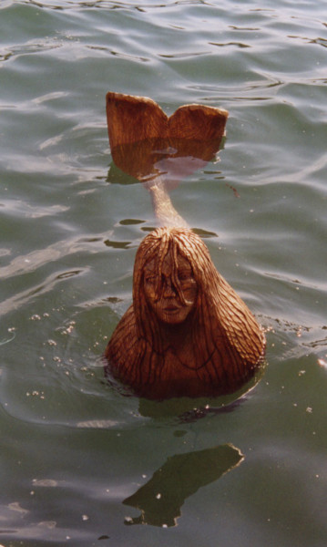 Sculpture titled "Sirène" by Toya, Original Artwork, Wood