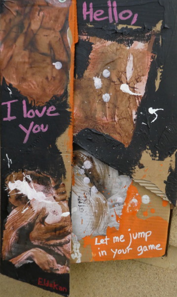 Peinture intitulée "Hello, I Love You" par Eldekan, Œuvre d'art originale, Acrylique