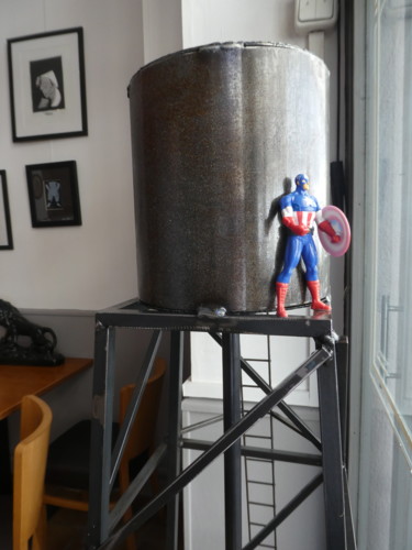 Sculpture intitulée "Captain América" par Eldekan, Œuvre d'art originale