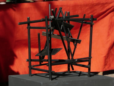 Sculpture intitulée "Cube ?" par Eldekan, Œuvre d'art originale, Métaux