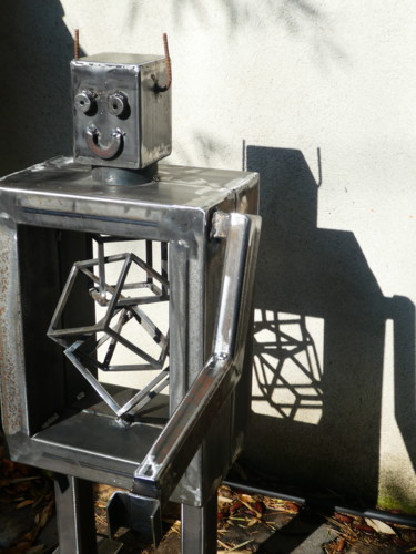 Sculpture intitulée "EldeKan "Cubes Robo…" par Eldekan, Œuvre d'art originale, Métaux