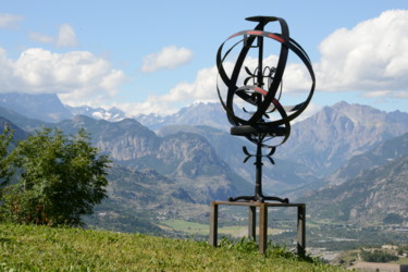 Sculpture intitulée "EldeKan "Orbital"" par Eldekan, Œuvre d'art originale, Métaux