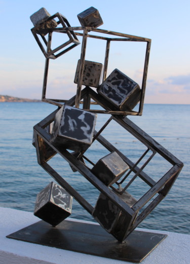 Sculpture titled "EldeKan "Big Cubes"" by Eldekan, Original Artwork, Metals