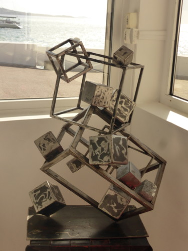 Sculpture intitulée "EldeKan "Big Cubes"" par Eldekan, Œuvre d'art originale, Métaux