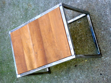 Sculpture intitulée "EldeKan "Teck Table…" par Eldekan, Œuvre d'art originale, Métaux