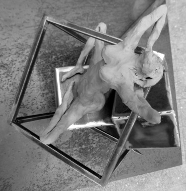 Sculpture titled "EldeKan "Woman in C…" by Eldekan, Original Artwork, Metals