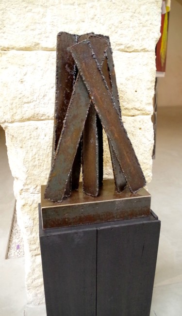 Sculpture intitulée "Eldekan "Chassé-Cro…" par Eldekan, Œuvre d'art originale, Métaux