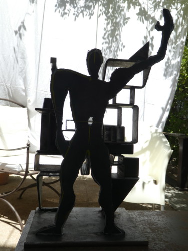 EldeKan "Lecorbusier's Modulor" sculpture métal avant travail de graphisme de Nicolas COQUEMA Sculpture intitulée "EldeKan "Lecorbusie…" par Eldekan, Œuvre d'art originale, Métaux