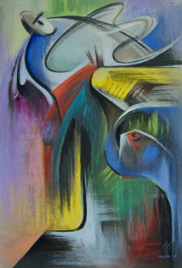 Картина под названием "Thinking about the…" - Eldeukov - Ильдюков, Подлинное произведение искусства, Масло