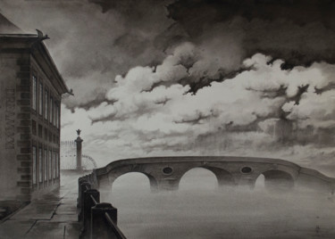 Dream 21.About the eternal and final...- О вечном и конечном... Painting titled "Dream 21.About the…" by Eldeukov - Ильдюков, Original Art, Watercolor