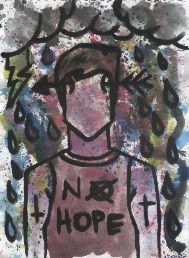 Pintura titulada "Sin esperanza" por Dióscoro, Obra de arte original, Acuarela