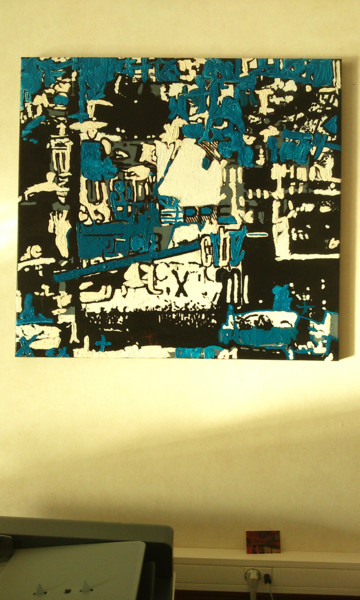 Peinture intitulée "Blue Ciby" par Eldjune, Œuvre d'art originale, Huile