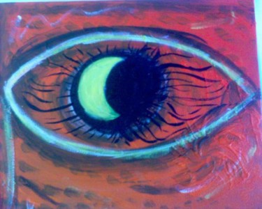 Peinture intitulée "L'oeil de la Lune" par Jacques Elduayen, Œuvre d'art originale