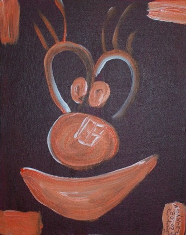 Peinture intitulée "Clown orange" par Jacques Elduayen, Œuvre d'art originale