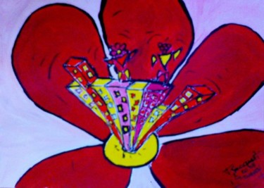 Dessin intitulée "Fleur et Raisin 2" par Jacques Elduayen, Œuvre d'art originale