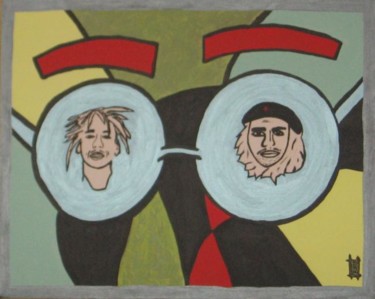 Peinture intitulée "Che and Bob in John…" par Jacques Elduayen, Œuvre d'art originale