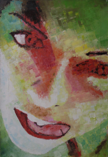 Картина под названием "Maria 3.0" - Володя Варн, Подлинное произведение искусства, Масло