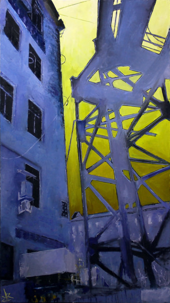 Painting titled "Industrial Dirty №6" by Volodia Varn, Original Artwork, Oil