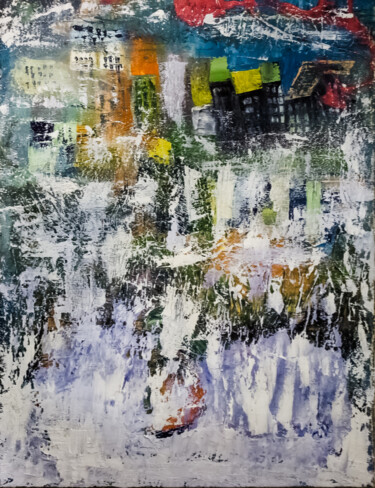 Картина под названием "Прилив" - Володя Варн, Подлинное произведение искусства, Масло