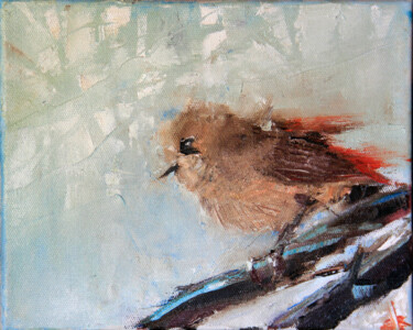 Painting titled "Bird" by Володя Варн, Original Artwork, Oil