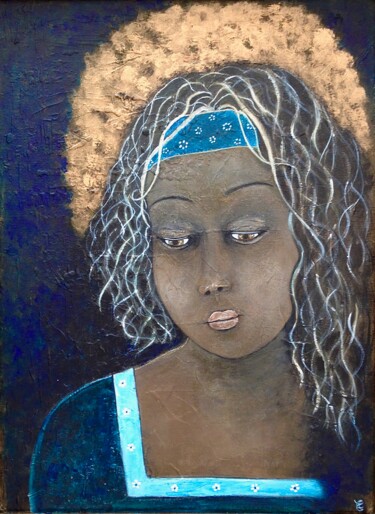 Картина под названием "La Madone de Byzance" - Eleanor Gabriel, Подлинное произведение искусства, Акрил