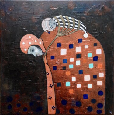 Painting titled "Misère opulente" by Eleanor Gabriel, Original Artwork, Acrylic Mounted on Wood Stretcher frame