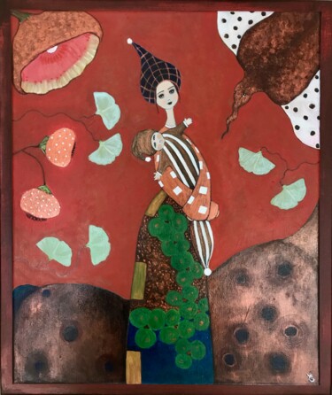 Γλυπτική με τίτλο "Jeune femme au poup…" από Eleanor Gabriel, Αυθεντικά έργα τέχνης, Ακρυλικό
