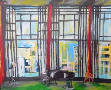Peinture intitulée "Depuis le salon du…" par Eleanor Quellien, Œuvre d'art originale, Acrylique