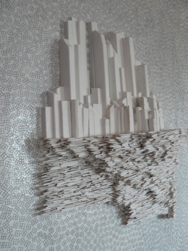 Collagen mit dem Titel "vestiges de ruines/…" von Eric Le Courtois, Original-Kunstwerk, Collagen