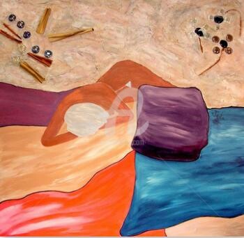 Peinture intitulée "le repos" par Electa, Œuvre d'art originale