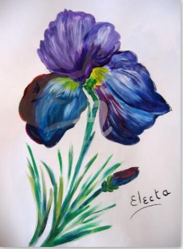 Peinture intitulée "iris" par Electa, Œuvre d'art originale