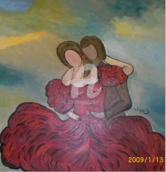 Peinture intitulée "tango argentin" par Electa, Œuvre d'art originale