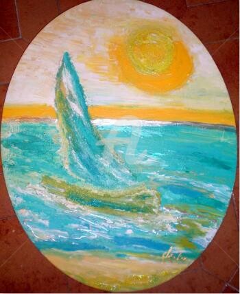 Peinture intitulée "soleilade" par Electa, Œuvre d'art originale