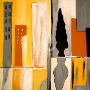 Painting titled "bulding en ocre" by Electa, Original Artwork