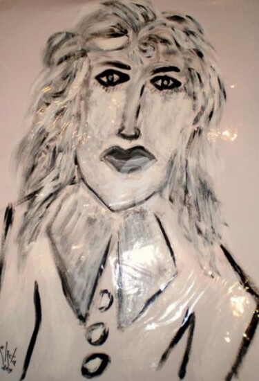 Painting titled "femme de tête" by Electa, Original Artwork