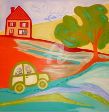Peinture intitulée "en route pour ma ma…" par Electa, Œuvre d'art originale