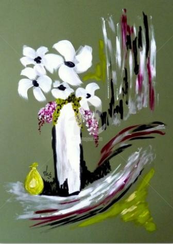 Peinture intitulée "bouquet-blanc.jpg" par Electa, Œuvre d'art originale, Autre