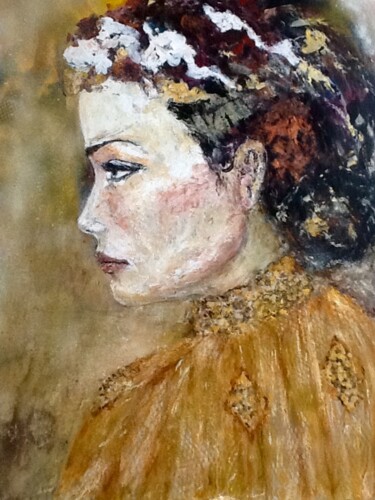 Pittura intitolato "la femme au kimono" da Electre, Opera d'arte originale, Acrilico