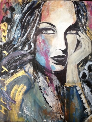 Painting titled "Agathe" by Electre, Original Artwork, Acrylic