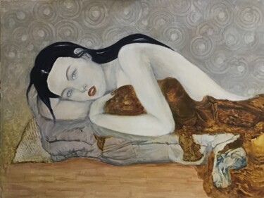 Peinture intitulée "geisha allongee" par Electre, Œuvre d'art originale, Autre