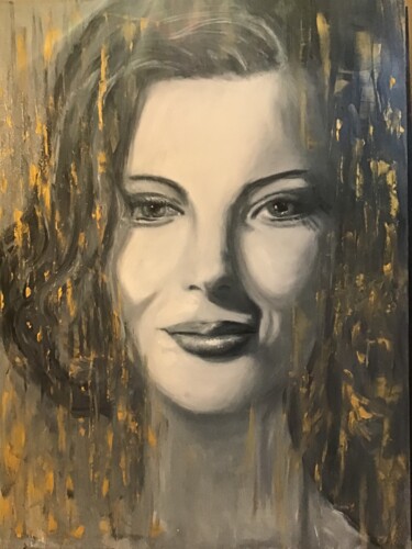 Painting titled "Romy" by Electre, Original Artwork, Oil Mounted on Wood Stretcher frame
