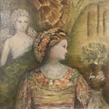 Painting titled "Jardin d’Italie" by Electre, Original Artwork, Oil Mounted on Wood Stretcher frame