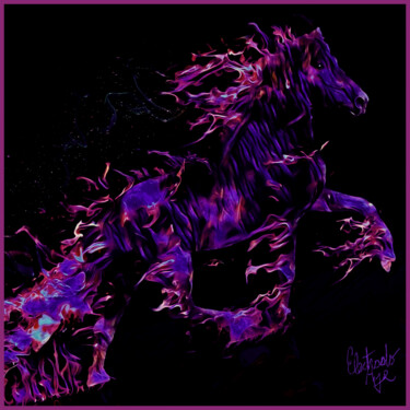 Arts numériques intitulée "Equine Dream" par Electrodoage, Œuvre d'art originale, Peinture numérique