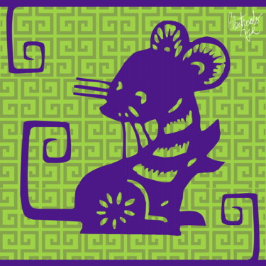 Digitale Kunst getiteld "Labyrinth Mouse" door Electrodoage, Origineel Kunstwerk, Digitaal Schilderwerk
