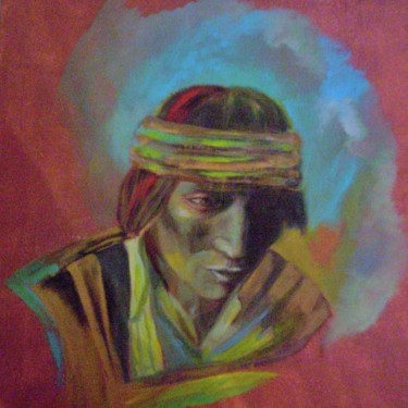 Painting titled "Chaman indien" by Eleho, Original Artwork