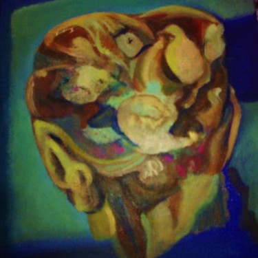 Peinture intitulée "Nuque.nue tête." par Eleho, Œuvre d'art originale