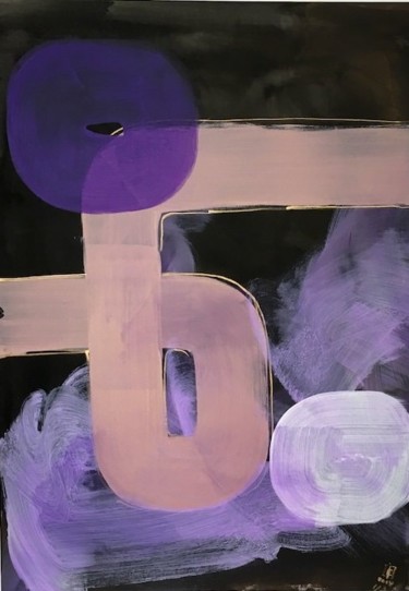 Painting titled "Violet transition 1" by Istvan Elekes, Original Artwork, Acrylic