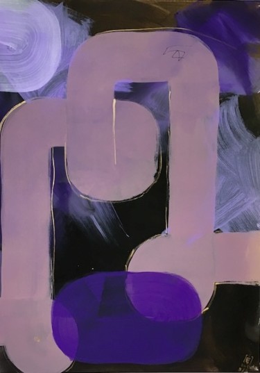 Pintura titulada "Violet transition 3" por Istvan Elekes, Obra de arte original, Acrílico