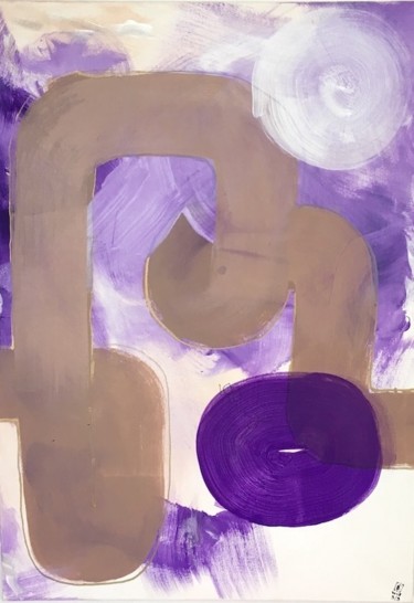 Painting titled "Purple way 1" by Istvan Elekes, Original Artwork, Acrylic