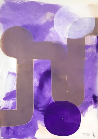 Pittura intitolato "Purple way 2" da Istvan Elekes, Opera d'arte originale, Acrilico